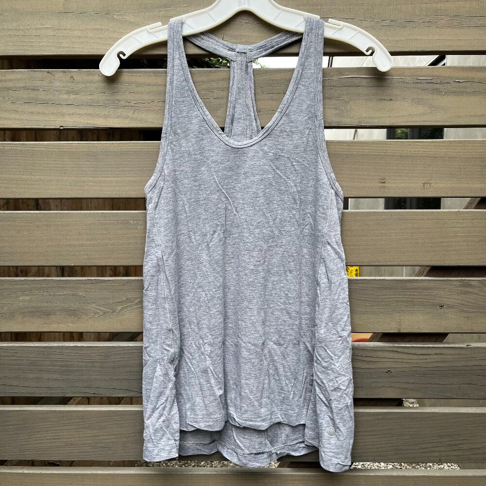 Lululemon Vitasea "Mountain Tank" Loose Fit Racerback Hthrd Med. Gray, Sz 4